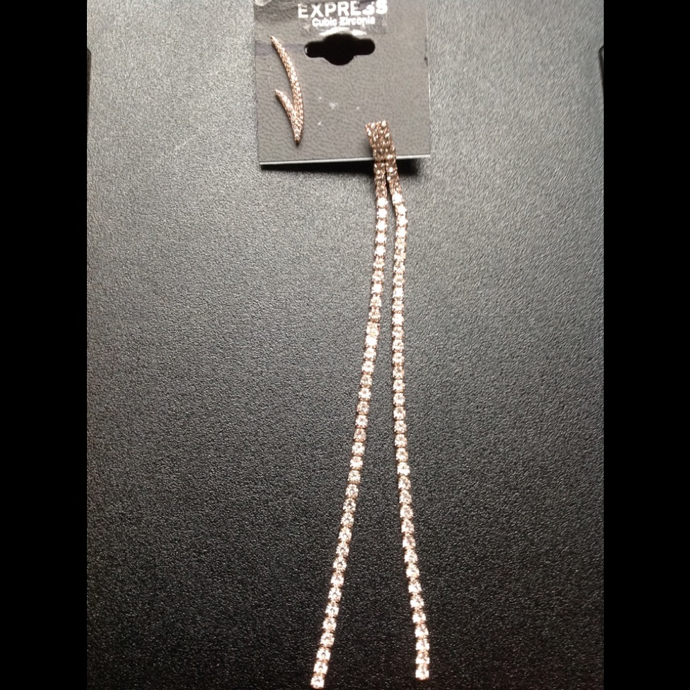 Cubic Zirconia asymmetrical earrings